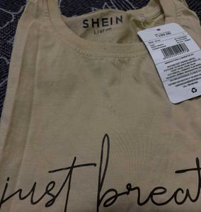 SHEIN "Just Breathe" Graphic T-Shirt