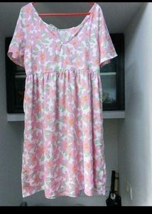 Pink Floral Tie-Front Dress