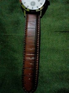 Classic Brown Leather Strap Watch