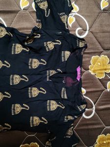 Printed Black Dress