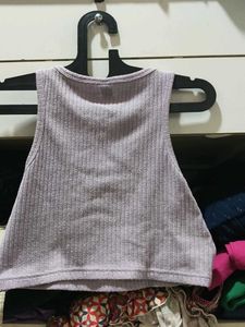 Ribbed Knit Sleeveless Crop Top