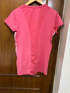 Adidas Pink T-Shirt with Stripes
