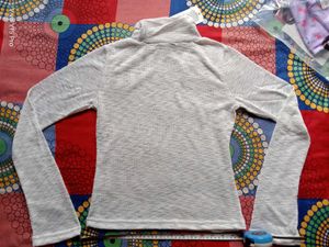 Women's Grey Turtleneck Long Sleeve Top