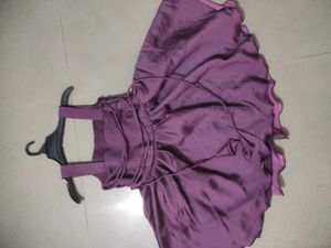 Women’s Purple Satin Fit &amp; Flare Mini Dress with