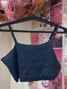 Sparkly Blue Crop Top