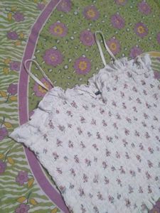 Cute Smocked Floral Crop Top