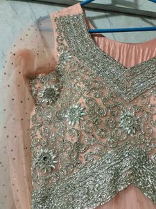 Elegant Peach Embellished Gown