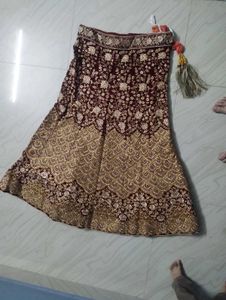 Maroon Velvet Lehenga Choli