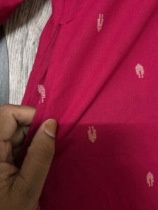 Maroon Kurta with White Motifs