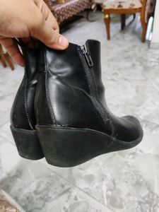 Black Leather Ankle Boots