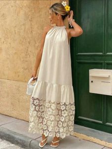 Daisy Boho Lace Trim Maxi Dress