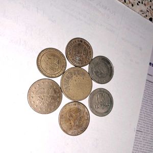 7 Vintage worldwide Token coins