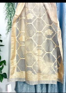 Elegant Gold Banarasi Silk Dupatta