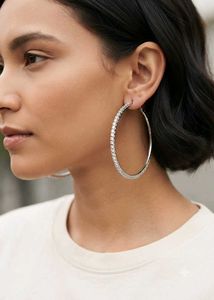 Large Crystal Hoop Earrings