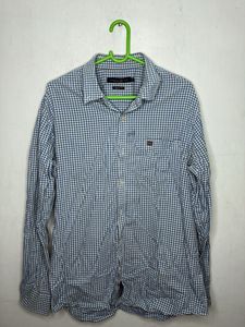 Men's Blue Gingham Check Shirt
