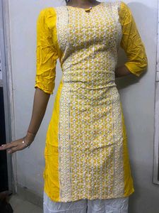 Yellow Chikankari Kurta Set