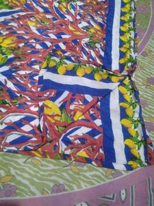 Vibrant Lemon &amp; Coral Print kaftan