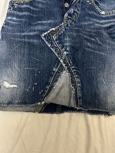 Distressed Denim Mini Skirt