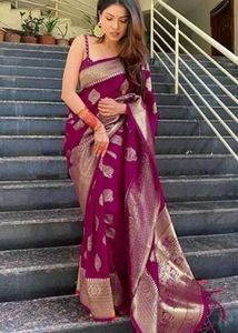 Elegant Purple Silk Saree