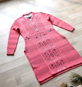 Peach Knit Woollen Kurta With Pocket 🌸