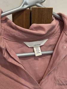 h&amp;m  Pink Cropped Button-Up Shirt