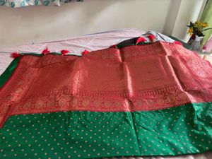 Embroidered Silk saree with blouse