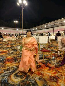 Elegant Peach Saree with Golden Border