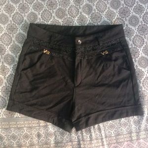 Stylish Black Shorts with Embellishments