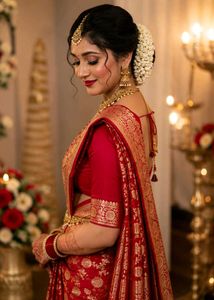 Stunning Red Banarasi Silk Saree