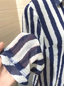 Mesh Striped Casual Shirt