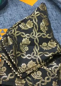 Elegant Black Brocade Blouse