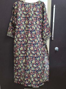 printed cotton blend kurta set
