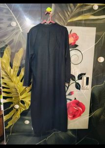 Stylish Black Kurta with Unique Yoke Design