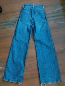 Wide Leg Blue Denim Jeans