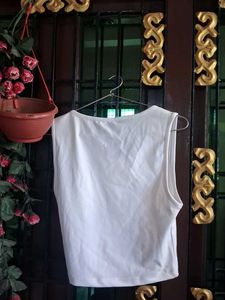 White "90's Baby" Crop Tank Top