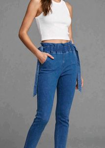 High Waisted Blue Denim Pants