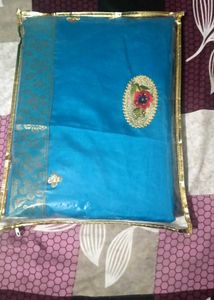 new Elegant Blue Silk Saree
