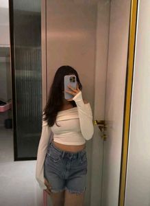 Off-Shoulder Ruched White Top