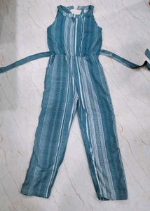 Chic Blue Striped Jumpsuit