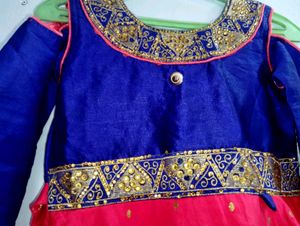 Girls' Blue &amp; Pink Embellished Dress