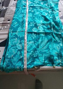 Teal Floral Kurta Set with Dupatta One tym use