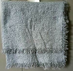 Chunky Knit Scarf with Fringe/ Shawl/ Stole