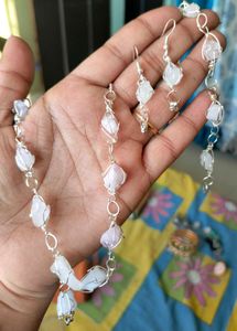 Quartz Crystal Necklace & Earring Set