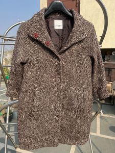 Elegant Brown Tweed Overcoat
