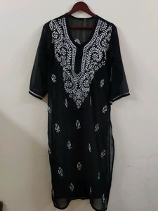 Black Hand embroidery Kurta