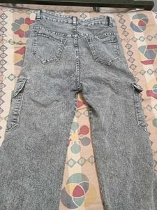 Acid Wash Cargo Jeans