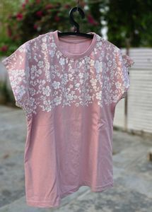 Pink Floral Print T-Shirt