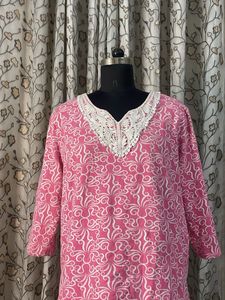 Pink Printed Kurta