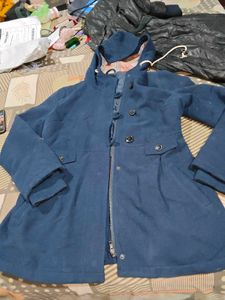 Blue Hooded Coat with winter sweater free