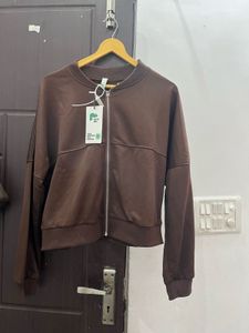 Brown Zip-Up Bomber Jacket